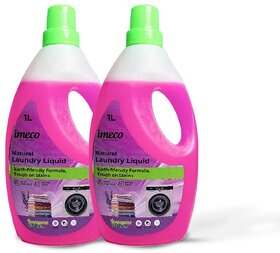 IMECO Bamboo Shakti Sparkling Shine Natural Detergent 1L Bottle (Pack of 2), Coconut And Lavender Fragrance