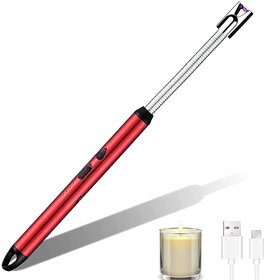 USB Rechargeable Plasma Arc Lighter, Flexible Neck Flameless Grill with LED Indicator, Candle, Gas  Bonfire Light up Li