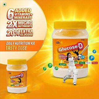 Glucose D Orange Flavour - Energize Your Day with Tangy Refreshment! (500gms)