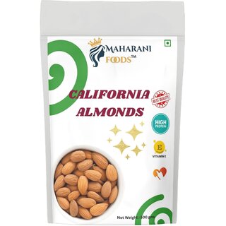 MAHARANI FOODS  CALAFORNIA ALMONDS  500g POUCH  BEST IN TASTE  GOOD FOR HEALTH  NUTTY  CRUNCHY  DRY FRUITS  ALMO