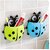 ANGEL INFINITE Plastic Ladybug Insect Wall Mount Toothbrush Holder Bathroom Iteam Organizer Brush Holder For Kids (Pack of 2 Blue)