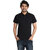 Ginash Mens Black Solid 100% Cotton Polo Collar T-Shirt