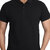 Ginash Mens Black Solid 100% Cotton Polo Collar T-Shirt