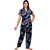 Brahmani Women Night Suit Set Blue Printed