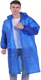Men's Polyester Long RainCoat Pocho Barsaati with Adjustable Cap and Cover (Pack of 1)