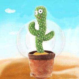 Wooh Cactus Toy Talking Cactus Plant Plush Toy Dancing Cactus Voice Repeat,Dancing,Recording,120 Songs For Babies Sunny Cactus Singing Toy(Green)