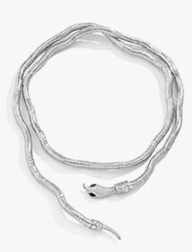 Trendy silver plated Adjustable Multi Uses Snake Necklace for women's