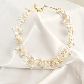 Fashion Jewellery Stylish Choker Necklace Set For Women And Girls  Western party necklace  peal necklace for girls