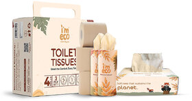 IMECO Facial Tissue (100 Pulls), Toilet Tissue (4 Roll Set), Car Tissue (50 Pulls)  The Ultimate Everyday Tissue Combo