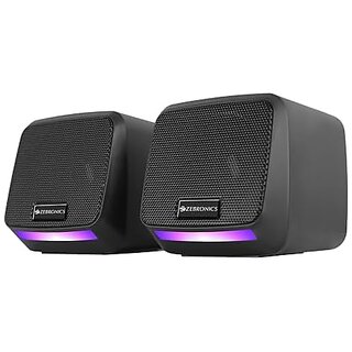 ZEBRONICS Igloo 1 2.0 USB Speakers for PC & Laptop – 8W, Multicolor LED, USB Powered with AUX & Volume Control
