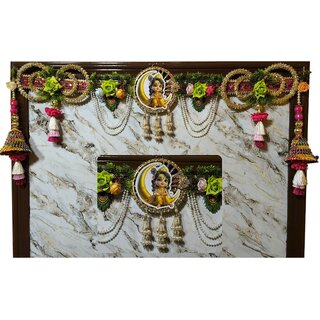 Little Wood Krishna With Multicolour Bell Toran