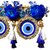 BLUE FLOWER AND EVIL EYE TORAN FOR DOOR HANGING/FESTIVE/DIWALI (PACK OF 1)