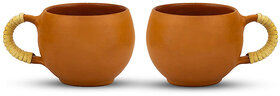 Rare Planet Hand made Traditional Beautiful Design Terracotta Chai & Tea Cup Set for Home (Set of 2)