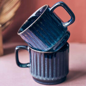 Rare Planet Ceramic Cups for Coffee(Set of 2) | Handcrafted Microwave Safe, Tablewear/Kitchen Mugs-Milk/Tea