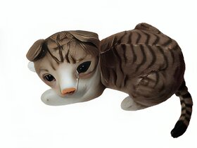 Cat Cuddle Meow The Quirky Sound Cat Plush Toy Brown color