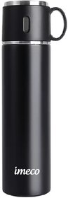 IMECO ECO-FLASK Stainless Steel Bottle 500 ml Black, Insulated Leakproof  BPA Free