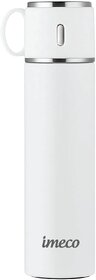 IMECO ECO-FLASK Stainless Steel Bottle 500 ml White, Insulated Leakproof BPA Free