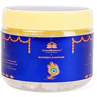 Manokamna Divine Bhimseni Camphor Traditional Remedy with Spiritual Essence   Grade  Organic  Strong Aroma for Healing  Puja (100gm - Pack of 1)