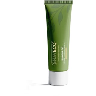 SHAVECO Natural Shaving Gel with Aloe Vera And Lemongrass 100gm Tube, Plant Based Shaving Gel For Men