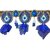 Drop Shape Blue Evil Eye And Blue Flower Toran