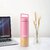 IMECO ECO-EDGE Bamboo Thermos Water Bottle 600 ml Pink, 24 Hour Hot And Cold, Leakproof And Insulated
