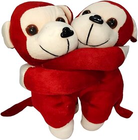 Hugging Red Monkey Couple Soft Toy  Symbol of Love  Cuteness!