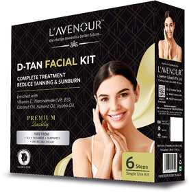 L'avenour D-Tan Facial Kit for Instant Glow, Deep Cleanses, Removes Tan  Pigmentation For Men  Women(6 x 30 ml)