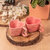 Handcrafted Pink Ceramic Mug Pack of 2 Unique Wavy Rim Design
