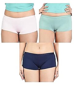 Ginash Cotton Elastane Women's Boyleg Pantie (Pack of 3)