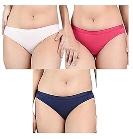 Ginash Cotton Elastane Women's Bikini Pantie (Pack of 3)