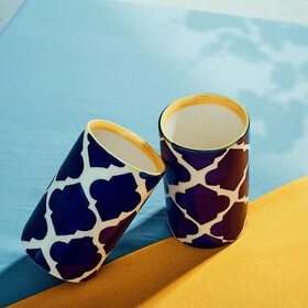 Ceramic Glass Pack of 2 Mughal Design