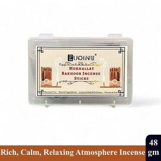 EUQINU Long Lasting Mukhallat Incense Relax  Refresh, Perfect for Home  Meditation Sticks - 48g
