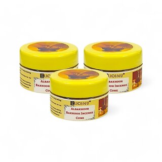EUQINU Albakhoor Bakhoor Long Lasting Aroma Incense Cone - 25g (Pack Of 3)