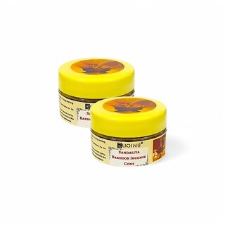 EUQINU Sandaliya Bakhoor Long Lasting Aroma Incense Cone - 25g (Pack Of 2)