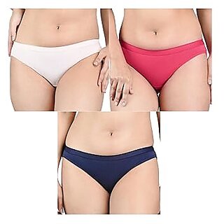 Ginash Cotton Elastane Women's Bikini Pantie (Pack of 3)