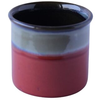 Handpainted Ceramic Outdoor Oval Planter Pack of 1, Blue & Red Flower Pot for Home/Kitchen/Balcony