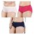 Ginash Cotton Elastane Women's Hipster Pantie (Pack of 3)