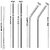 Reusable BPA-Free Metal Thick Long Dishwasher Safe Stainless Steel Drinking Straws 8.5 Inches (2 Straight 2 Bend and 1 C