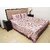 Bohomandala Hand Block Peacock Feather Cotton Double Bedsheet With 2 Pillow Covers - Pink