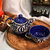 Handcrafted Ceramic Teapot and Cup Set - Elegant Blue and White Floral Design