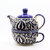 Handcrafted Ceramic Teapot and Cup Set - Elegant Blue and White Floral Design