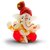 Handcrafted Orange Lord Pandal Ganesha Marble Idol Murti and Statue for Mandir