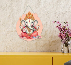 Tiny Shiny Ganesha Wooden Wall Hanging Living Room Bedroom Kitchen Home Decor Gift
