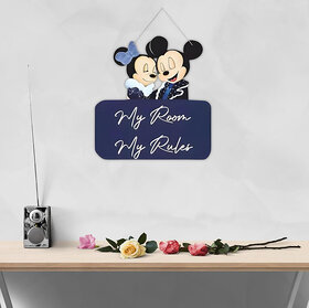 Tiny Shiny Micky  Minnie Art Wooden Hanging for Living Room/Bedroom/Office Gift Decoration