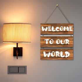 Tiny Shiny Welcome Home Art Wooden Wall Hanging for Living Room/Bedroom/Office Gift Decoration