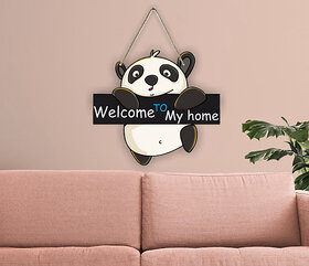 Tiny Shiny Art Panda Wooden Wall Hanging for Living Room/Bedroom/Office Gift Decoration