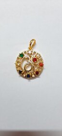 navratan om gold plated pendent