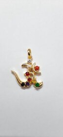 navratan om shape gold plated pendent