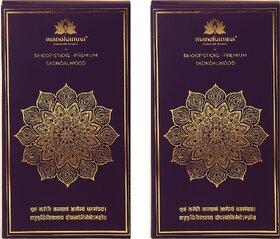Manokamna Bambooless Pure Sandalwood Dhoop Sticks  Made with Fresh Flowers for Daily Puja and Meditation (Pack of 2)
