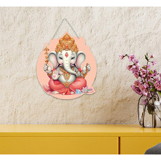 Tiny Shiny Ganesha Wooden Wall Hanging Living Room Bedroom Kitchen Home Decor Gift